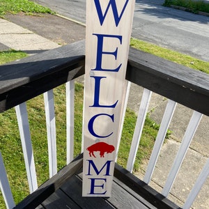 Throwback Logo Buffalo Bills Welcome Sign Buffalo Bills Sign Football Sign Buffalo Bills Mafia Welcome Sign Porch Sign image 2