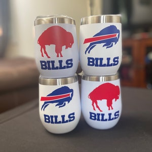 Buffalo Bills Insulated Wine Cup | Bills Football | Wine Tumbler | Football Team Wine Tumbler | Stainless Steel Wine Holder| Insulated Cup