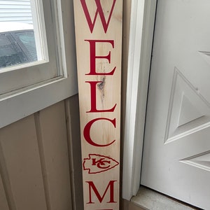 Kansas City Chiefs Welcome Sign | Chiefs Sign | Football Sign | KC | Chiefs Nation | Gifts | Football Fans | Welcome Sign | Porch Sign