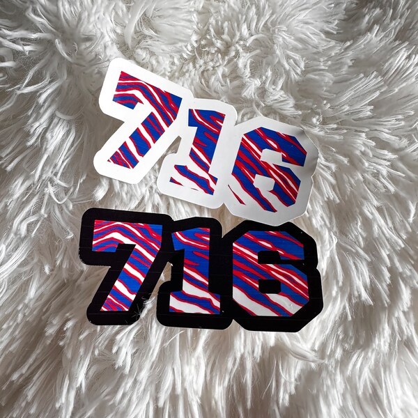 Buffalo Stickers | 716 | Buffalo Bills | Bills Mafia | Stickers | Laptop | Waterbottle | Football | Zubaz | Buffalo NY |