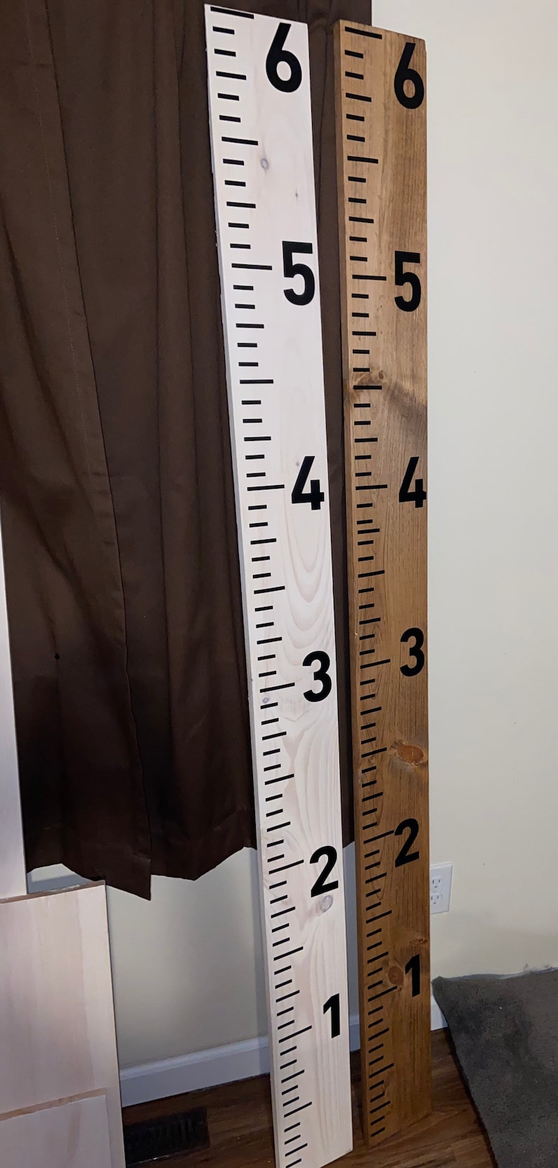 Growth Chart Wooden Ruler Height Marker Wood Growth Etsy
