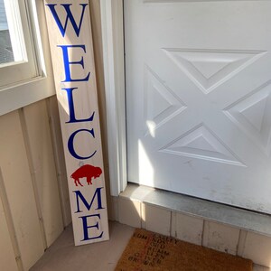 Throwback Logo Buffalo Bills Welcome Sign Buffalo Bills Sign Football Sign Buffalo Bills Mafia Welcome Sign Porch Sign image 4