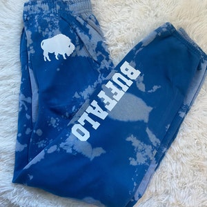 Buffalo Joggers | Football | Game Day | Bills | Buffalo | Sweatpants | Bleached | 716 | Lounge Wear | Distressed | Bills Mafia