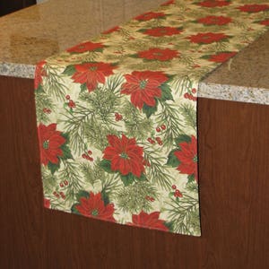 Christmas table runner, Fireplace decor, Christmas mantel, Holiday table runner, Winter table runner, Bookcase decor, Modern table runner image 1