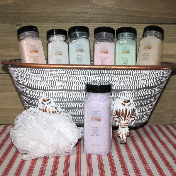 Homemade Bath Salts, Foot soak, Epsom Salt, Bath Salts in a Jar, Bath Soak, Bath Products, Stress Relief Gift, Self care gift