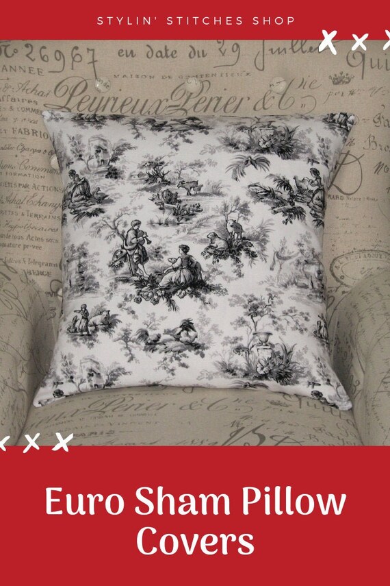 Toile Pillow Euro Sham Pillow Sham Euro Pillow Shams Euro Etsy