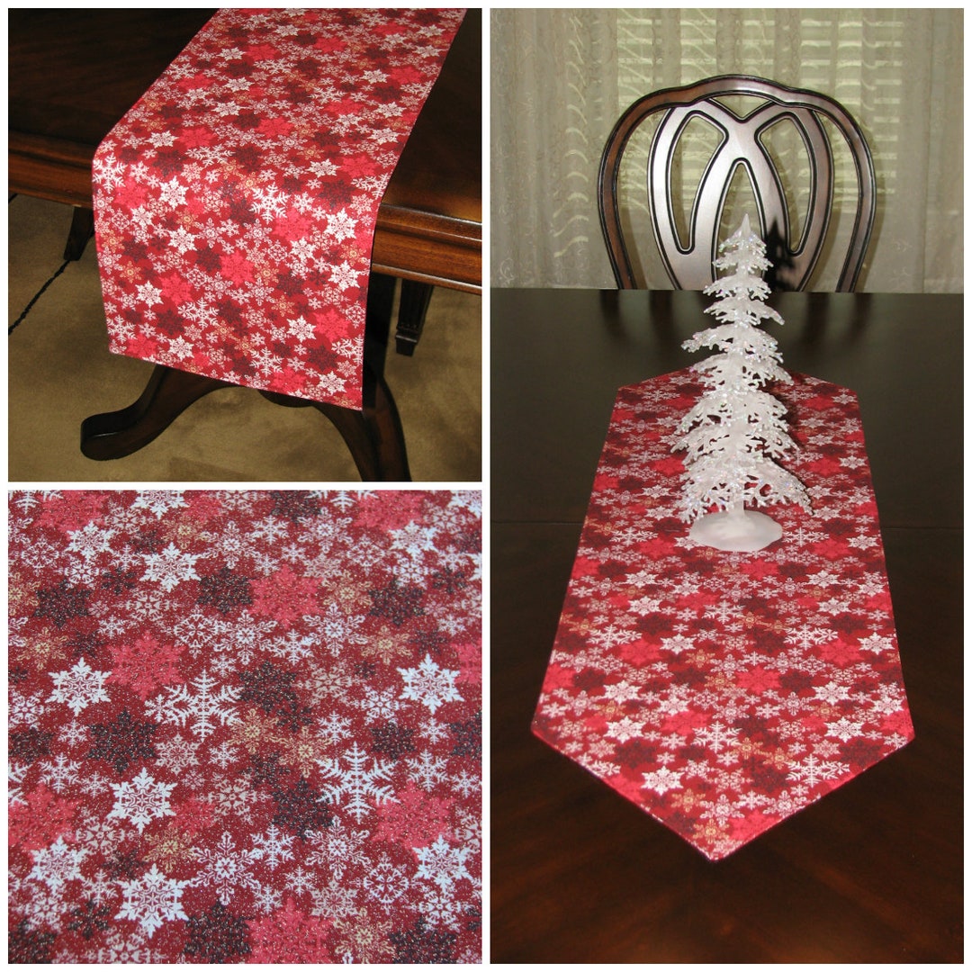 Christmas Table Runner Silver Table Runner Gold Table Etsy