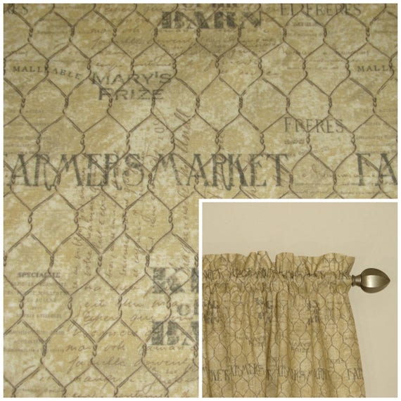 Farmhouse Style Curtains Farmhouse Kitchen Valance Farmhouse Etsy