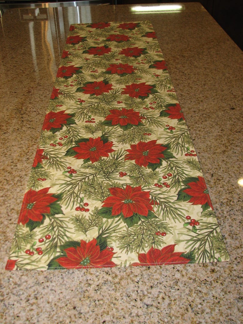 Christmas table runner, Fireplace decor, Christmas mantel, Holiday table runner, Winter table runner, Bookcase decor, Modern table runner image 2