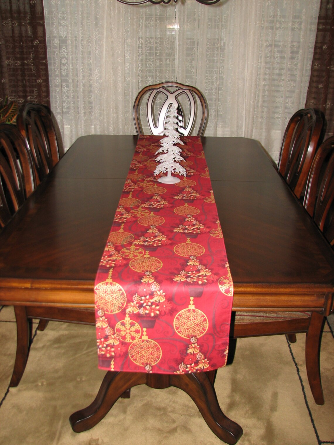 Gold Table Runner Christmas Decorations Indoors Kitchen Etsy