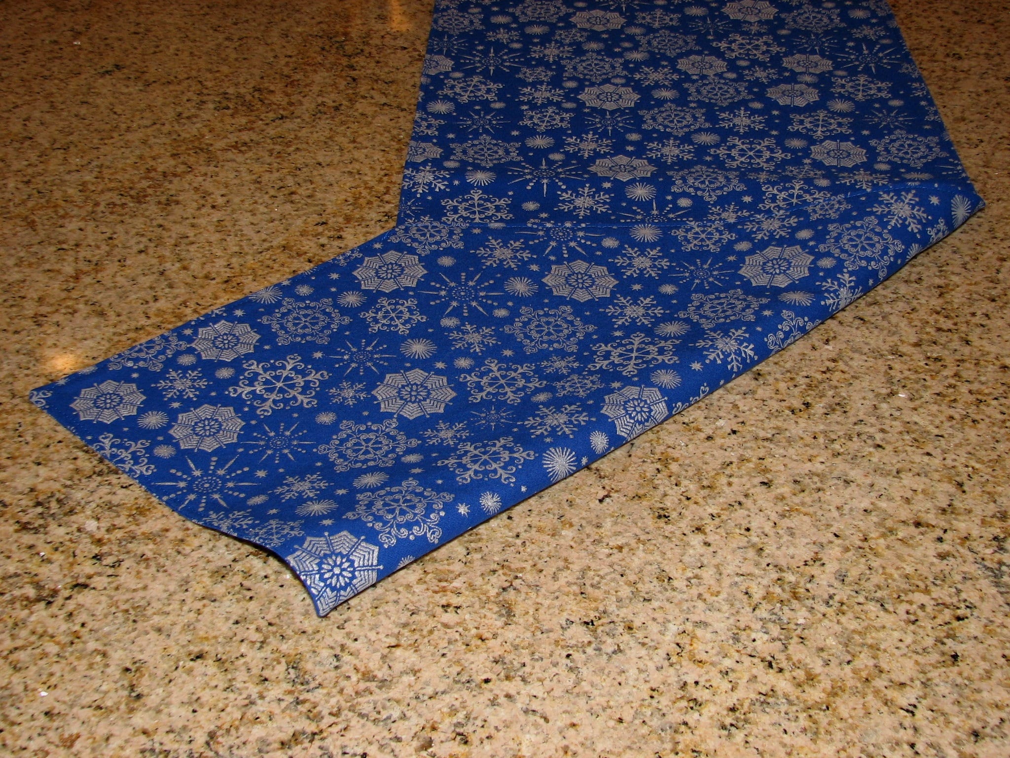 Silver Table Runner Blue Table Runner Christmas Table Etsy