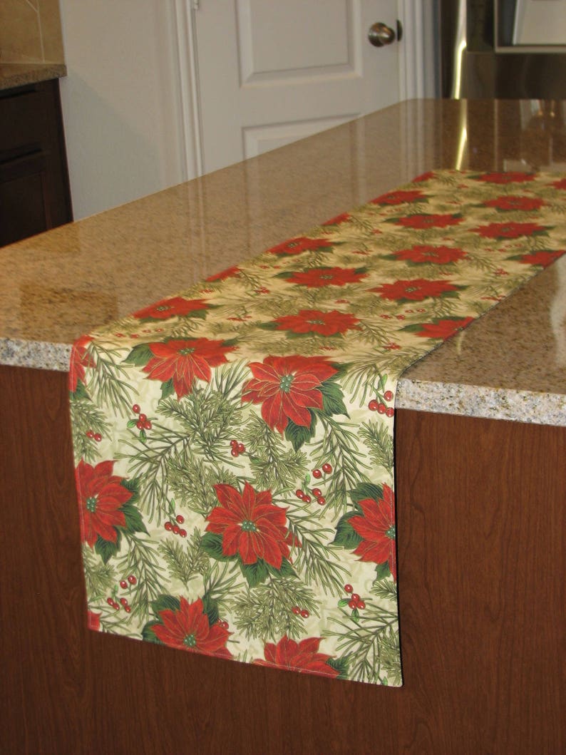 Christmas table runner, Fireplace decor, Christmas mantel, Holiday table runner, Winter table runner, Bookcase decor, Modern table runner image 1