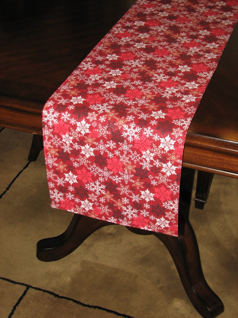 Snowflake table runner Glitter table runner Christmas table Etsy