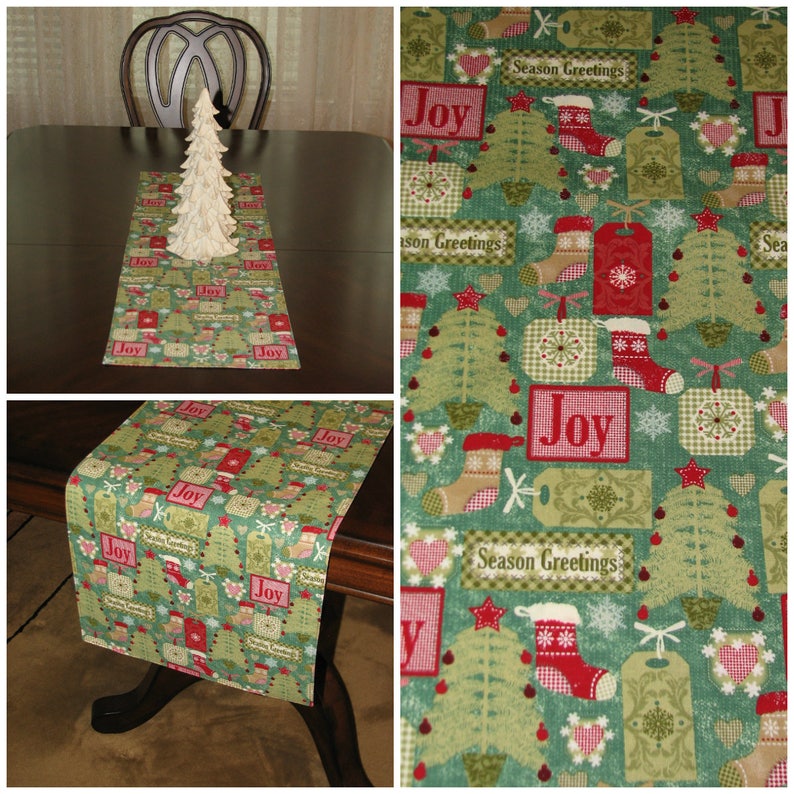 Christmas table runner Kitchen island Christmas decor Etsy