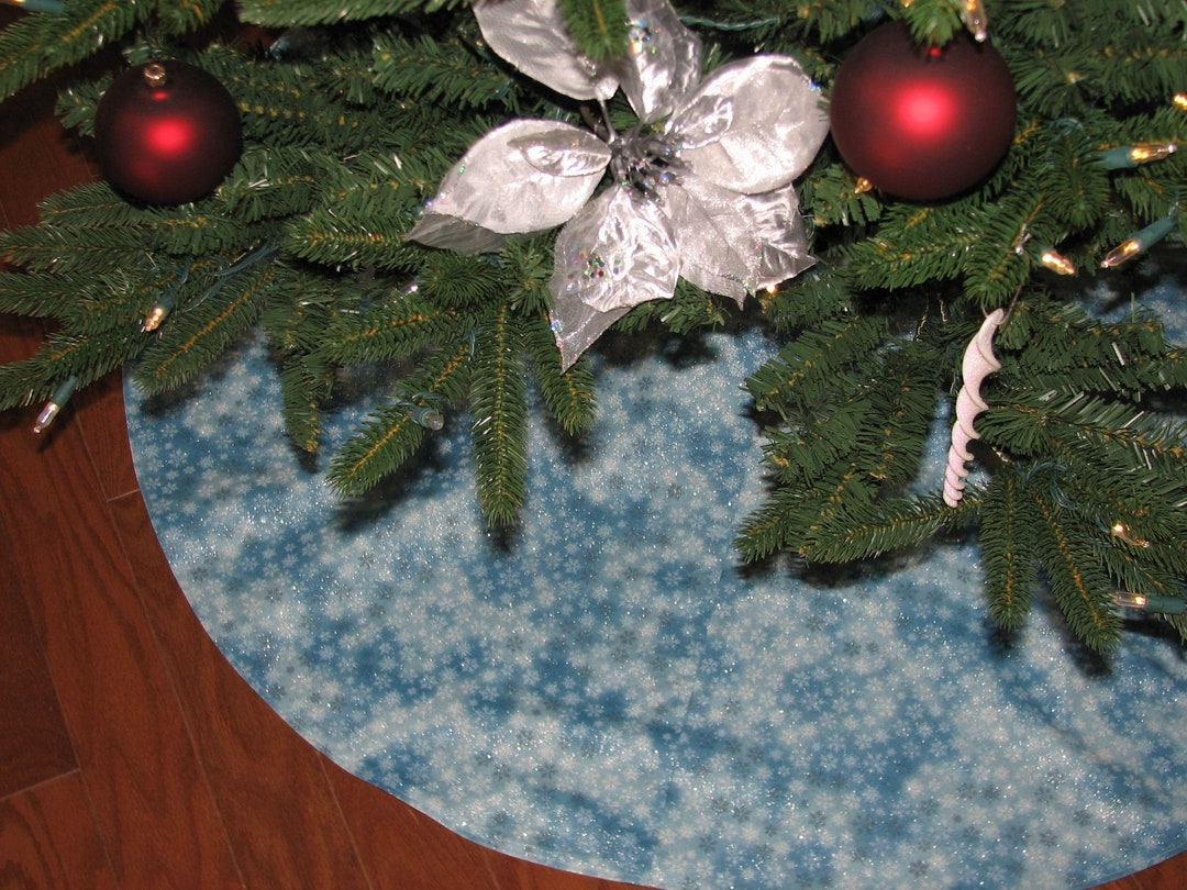 Christmas Tree Skirt Silver Tree Skirt Snowflake Tree Skirt Etsy