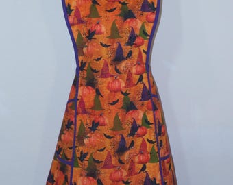 Halloween Apron, Pinafore Apron, Old Fashioned Apron, Baking Apron, Aprons for women, Cross Apron, Cross Back Apron, Womens Apron