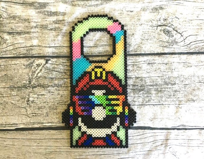 Rave Mario Glow in the Dark Perler Bead Pixel Art Door Hanger Etsy