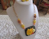 Vintage Demi Parure Vintage Necklace and Clip-on Earrings Vintage Floral Demi Parure Vintage Jewelry Set Vintage Jewellry Set