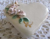 Vintage Heart Trinket Box Vintage Heart Jewelry Box Vintage Porcelain Heart Box Vintage Jewellry Bxo Vintage Trinket Box