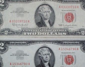 circulated low price wow 1953 or 1963  $2 Red Seal Note Lot of 1 in new holder 
