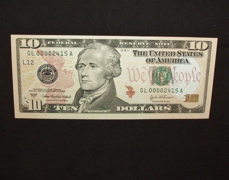 GL00002415A Free USA Shipping! 2004A Ten Dollar FRN Color of Money Currency Super Low Serial Number San Francisco
