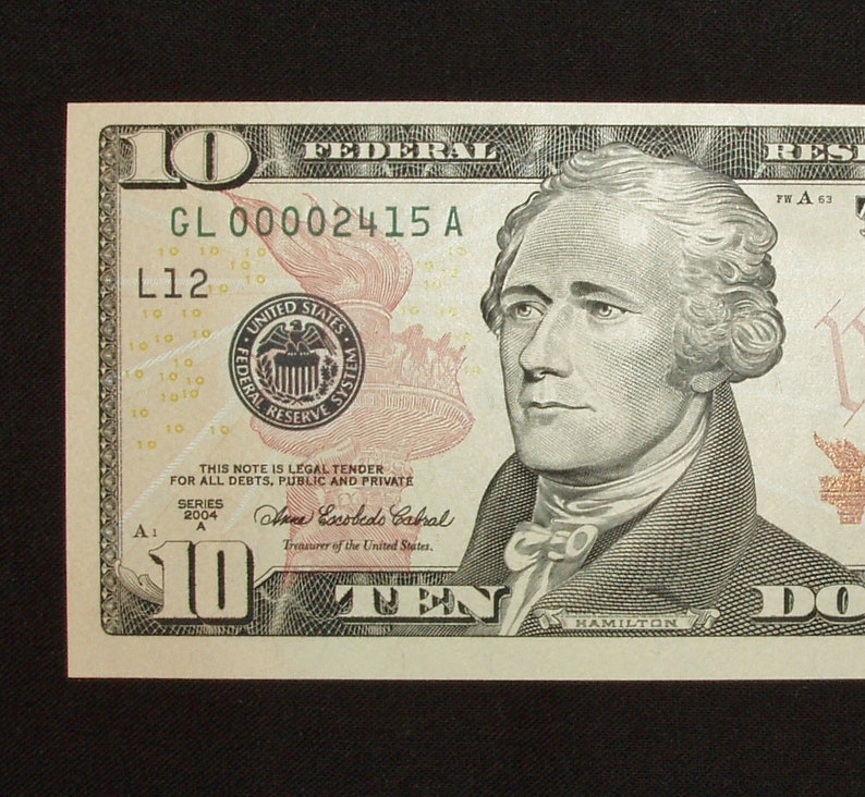 GL00002415A Free USA Shipping! 2004A Ten Dollar FRN Color of Money Currency Super Low Serial Number San Francisco