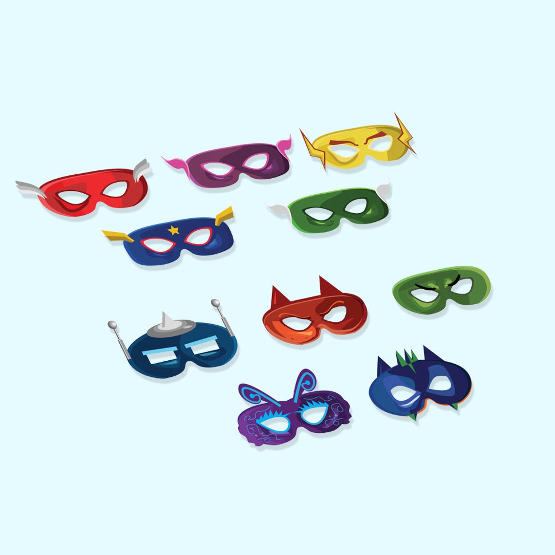 Hero Masks Superhero Party Photo Booth Props Hero Masks Etsy