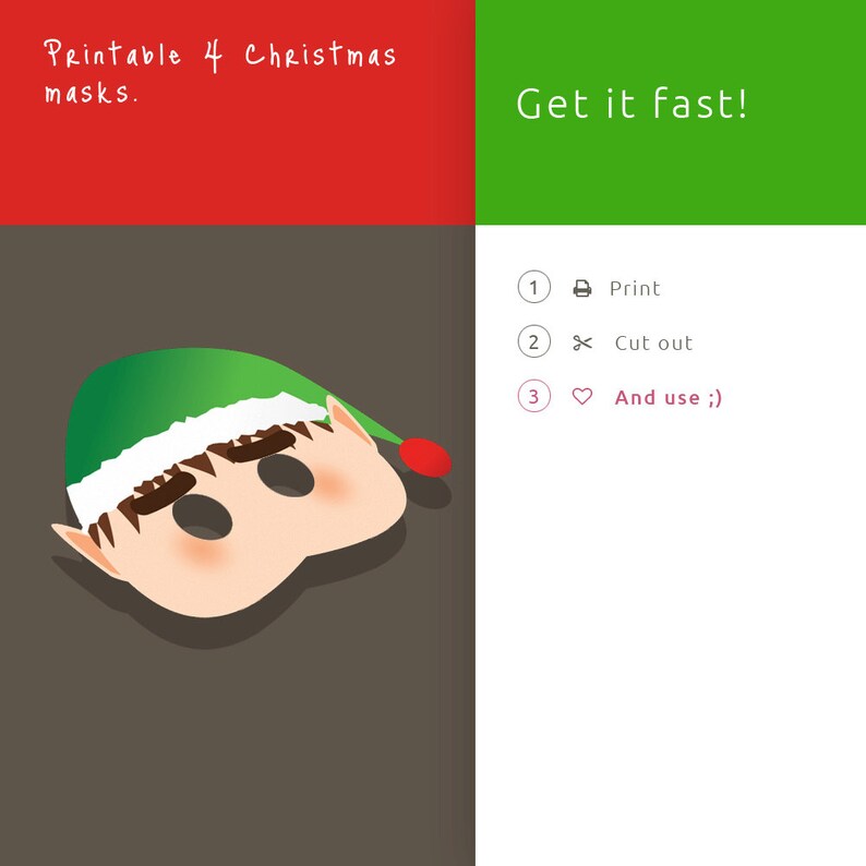 Christmas Photo Booth Props, Christmas Mask, Christmas Party Printables ...