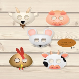 12-Pack Felt Animal Masks for Kids' Farm-Themed Birthday Party, 12 Unique  Animal Designs, Includes Cow, Chicken, Rooster, Pig, Bunny, Sheep, and Duck