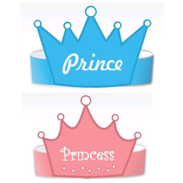 Printable crown, princess party hats, prince birthday theme, princess costume crown, pink party decorations, paper crown, princess theme