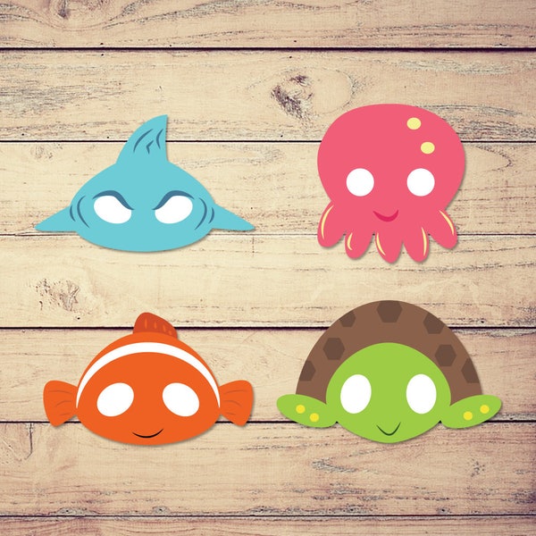 Fish mask, sea theme, kid mask, sea mask, animal mask, turle mask, shark mask, not nemo, clown fish, octopus mask, jellyfish mask
