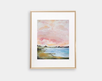 Pink Sky Painting Etsy