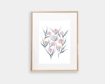 Peonies Art Print watercolor 5x7