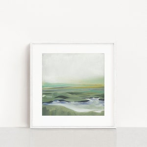 Green Coastal Oil Painting Giclee Art Print