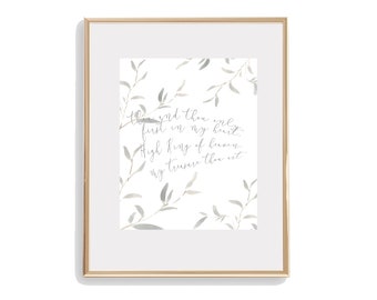 Come Thou Fount Quote Watercolor Print