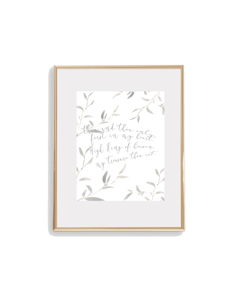 Come Thou Fount Quote Watercolor Print image 1