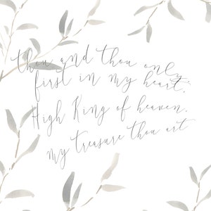 Come Thou Fount Quote Watercolor Print image 2