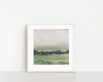 Green Field Oil Painting Giclee Art Print