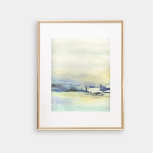 Ijzig landschap in Aquarel print