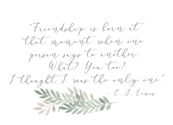 C S Lewis Friendship Quote Note Cards Etsy