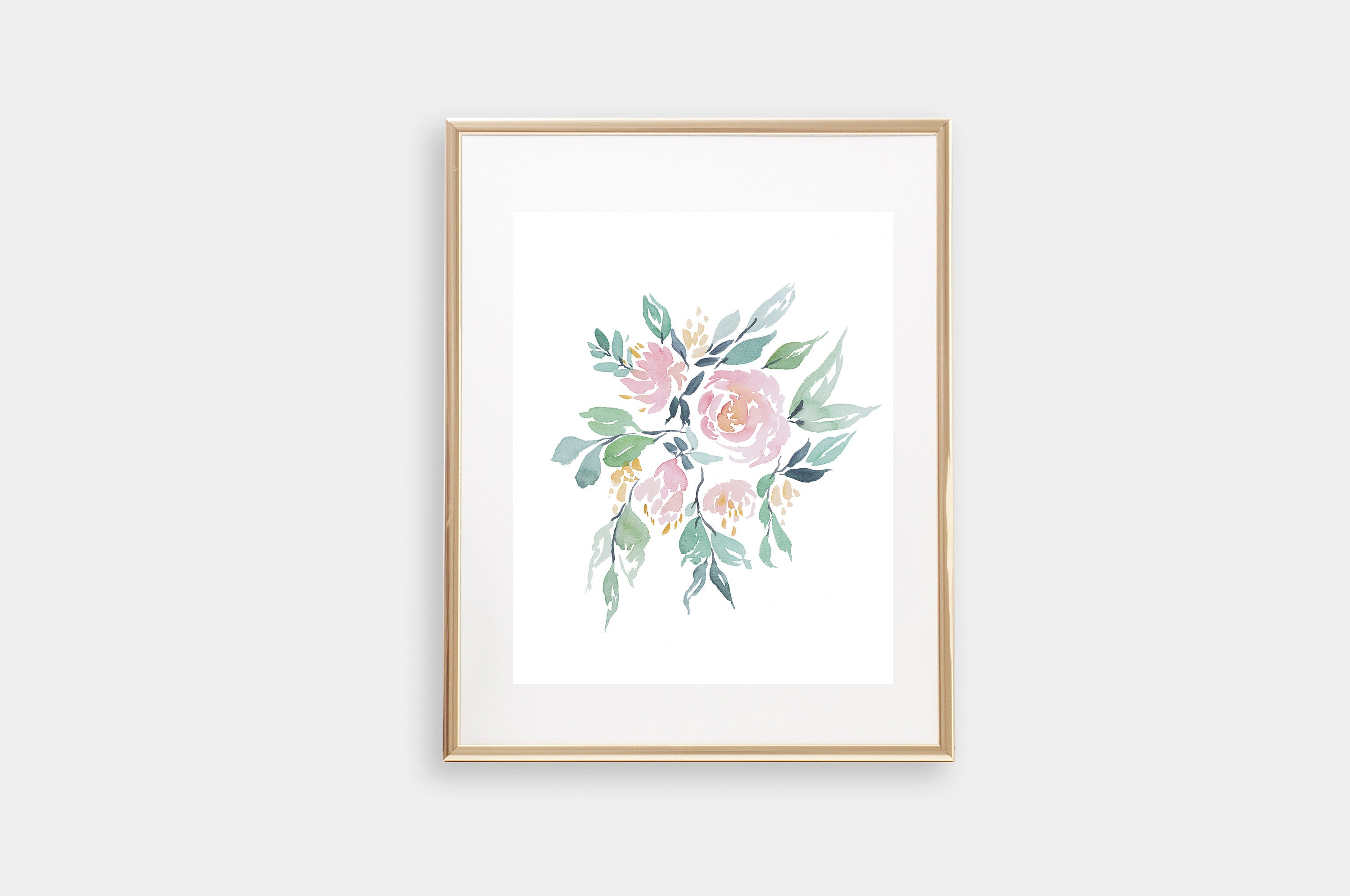 Rose Floral Watercolor Art Print in 8x10 - Etsy
