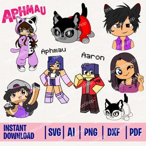 Pliki cyfrowe Aphmau, svg, ai, eps, pdf, dxf, png