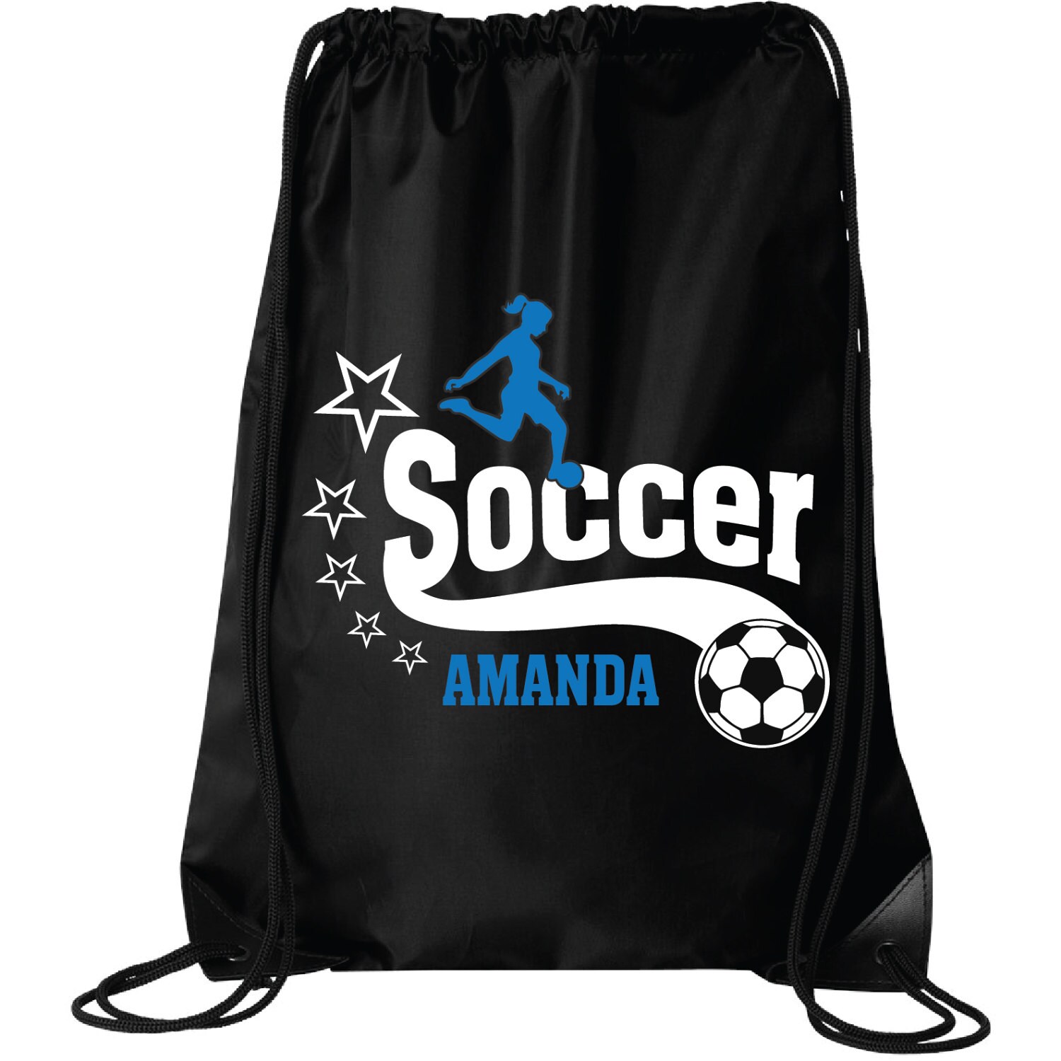 SOCCER Drawstring Backpack Etsy