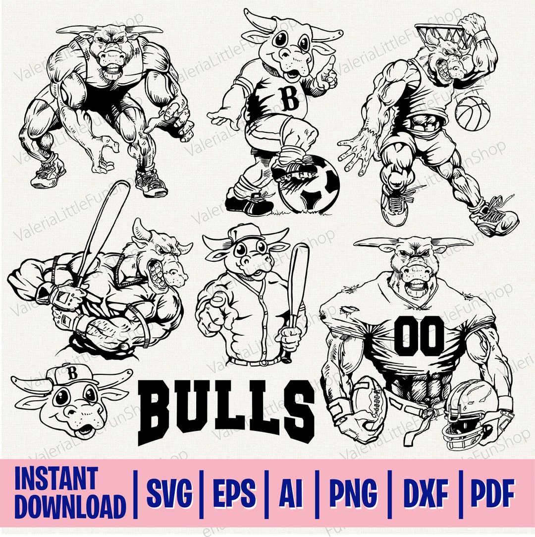 Bulls Digital Files Svg, Eps, Ai, Pdf, Png, Dxf - Etsy New Zealand