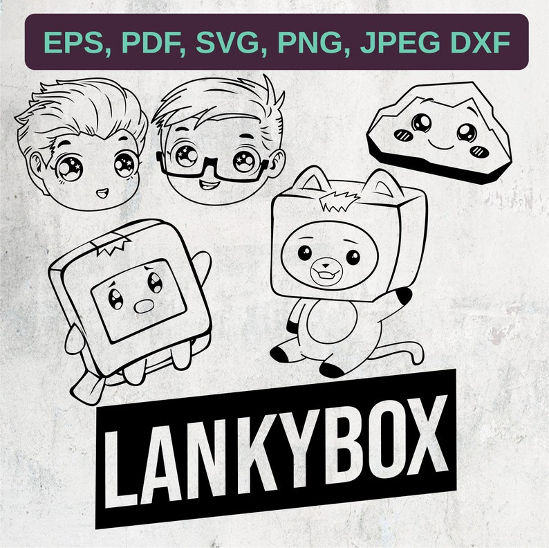 Lankybox Vector Digital Files Eps Pdf Svg Dxf Png and | Etsy