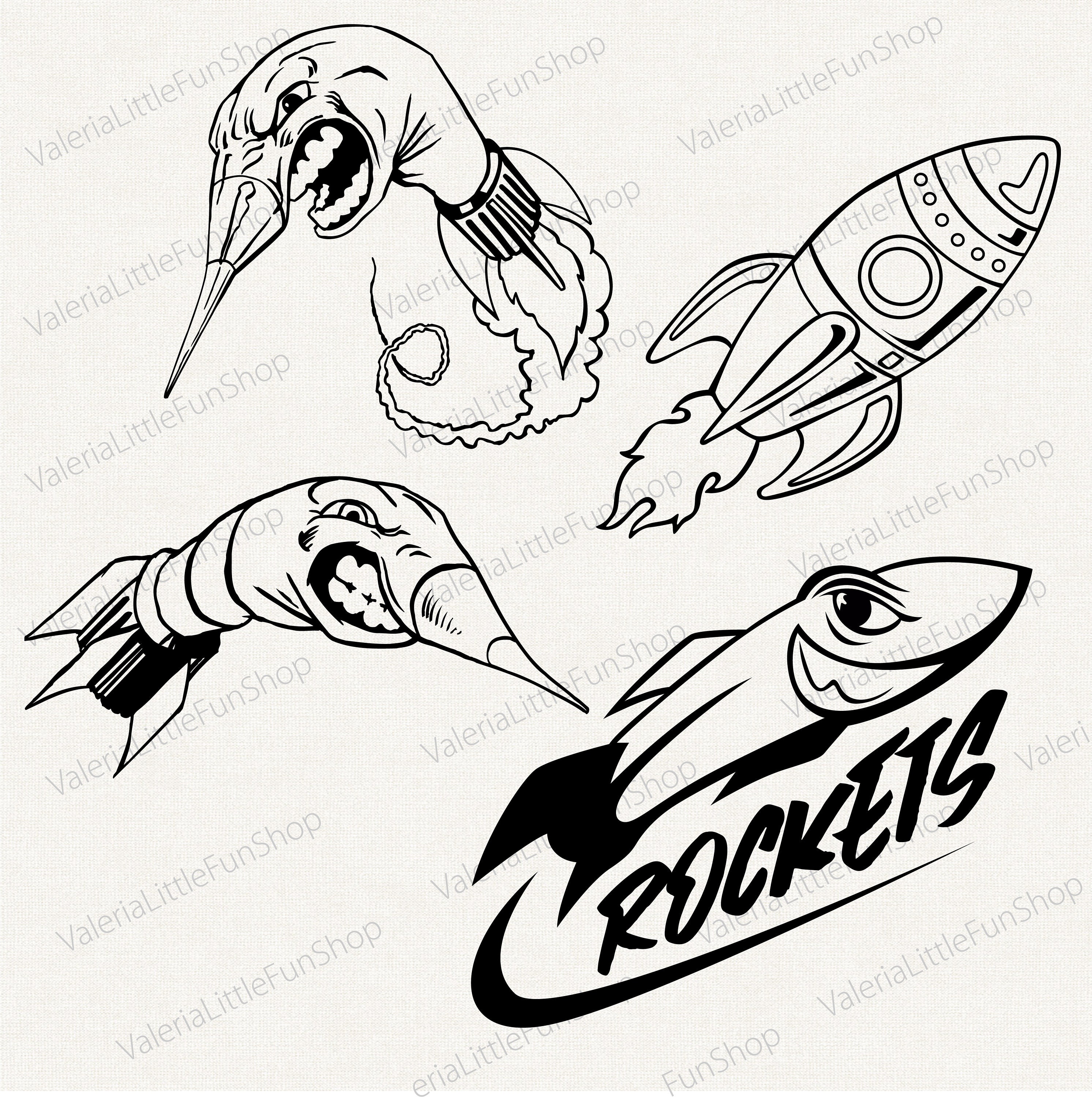 Rocket Digital Download --svg-ai-eps-pdf-png - Etsy
