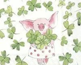 4 Lunch Paper Napkins for Decoupage Party Table Craft Farmfriends Cow Galloway