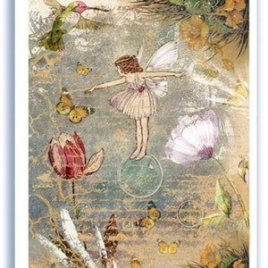 Rice Paper For Decoupage, Single A4 Sheet, Woodland Fairies, Decoupage, Crafts, Journaling, Scrapbooking, Collage, #PD0086