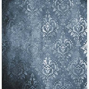 Rice Paper For Decoupage Single A4 Sheet Blue Grey Damask Design Decoupage Crafts Collage Scrapbooking Journaling #R1941