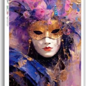 Rice Paper For Decoupage, A5 Sheet Of Rice Paper, Pink & Blue Masquerade Mask, Decoupage, Crafts, Journaling, Collage, Scrapbooking, #PD0153